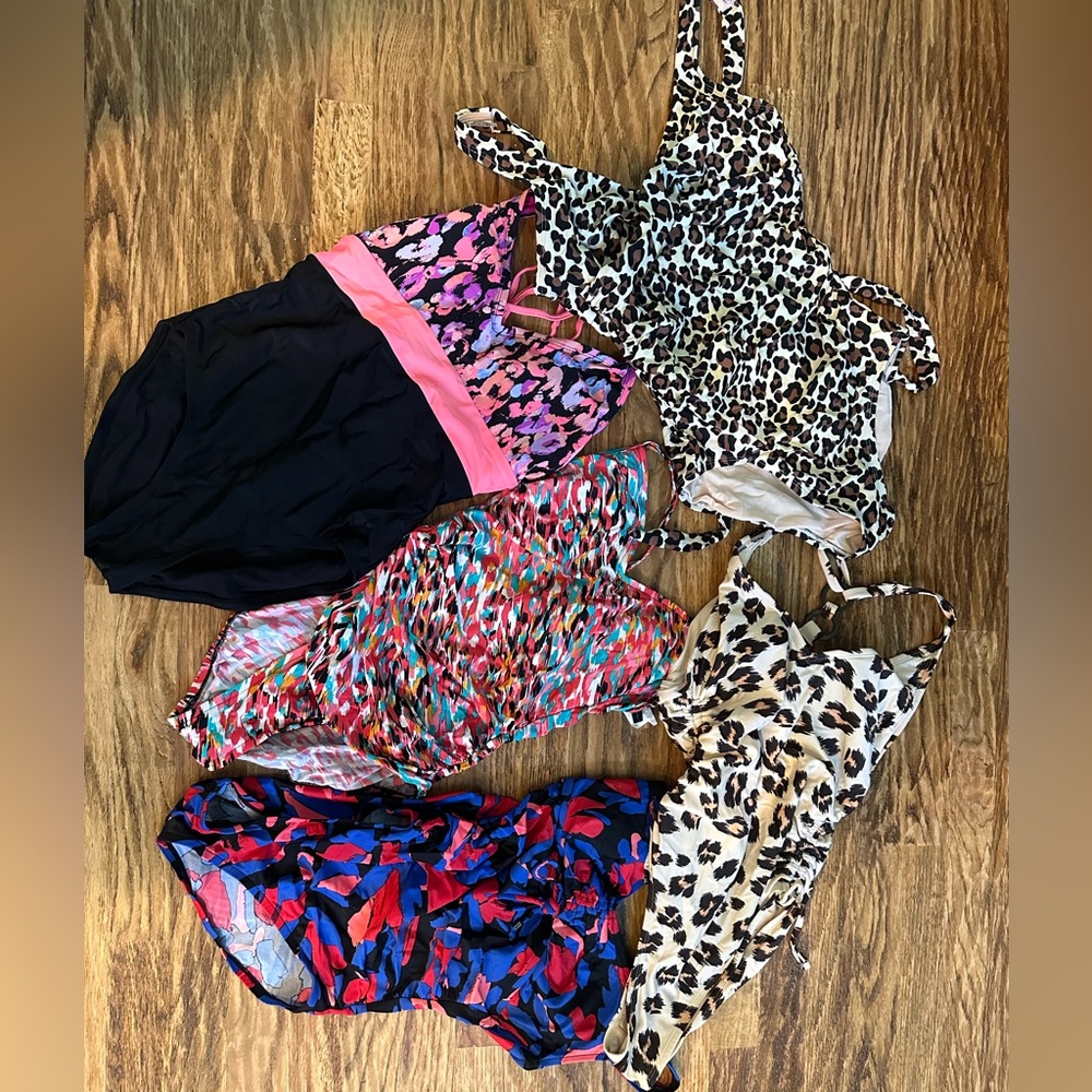 Bundle of 5 One-Piece Adult Small Bathing Suits-Worn Once!Kona Sol-Aqua Green